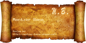 Mentzer Bene névjegykártya